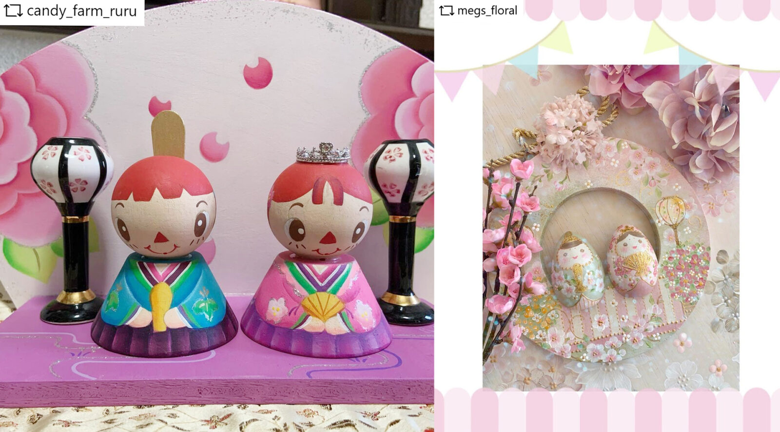 雛人形雛飾りは手作りトールペイント。インスタで見つけたアイデア集④ 